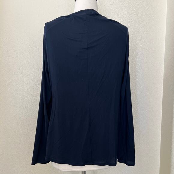 Per Se by Carlisle Collection cowl neck long sleeve top black lyocell belend - Picture 3 of 6